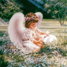 Схема вышивки «Ангел и кролик»