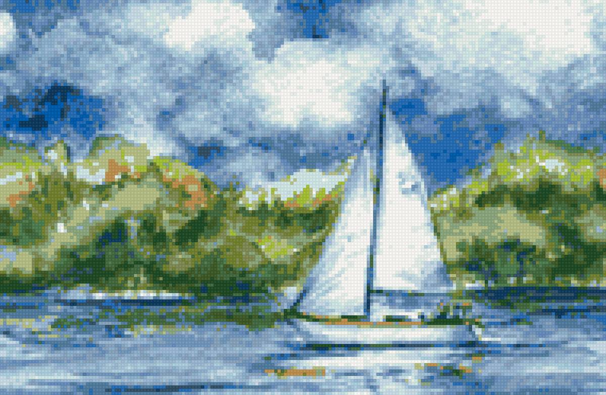 Annie Strack - Sailboat - пейзаж, яхта, парусник - предпросмотр