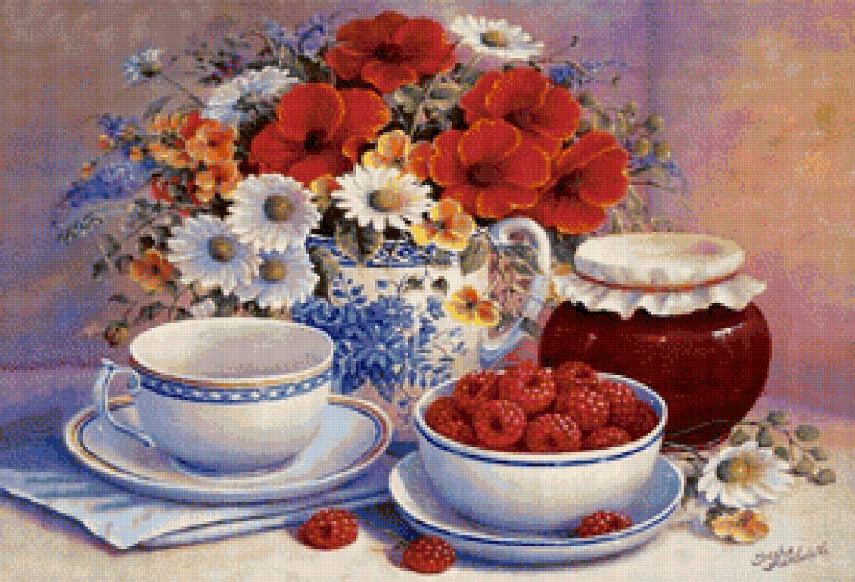 НАТЮРМОРТ 1 - ваза, цветы, натюрморт, ягоды - предпросмотр