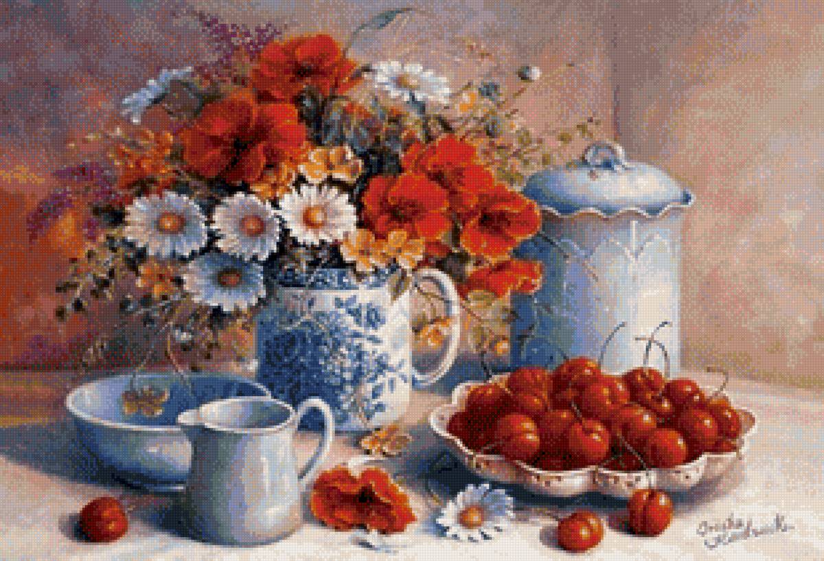 НАТЮРМОРТ 2 - ягоды, ваза, цветы, натюрморт - предпросмотр
