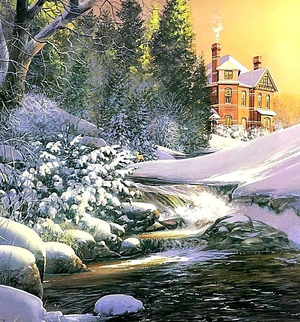 зимняя картина - зима, пейзаж, картина, природа - оригинал