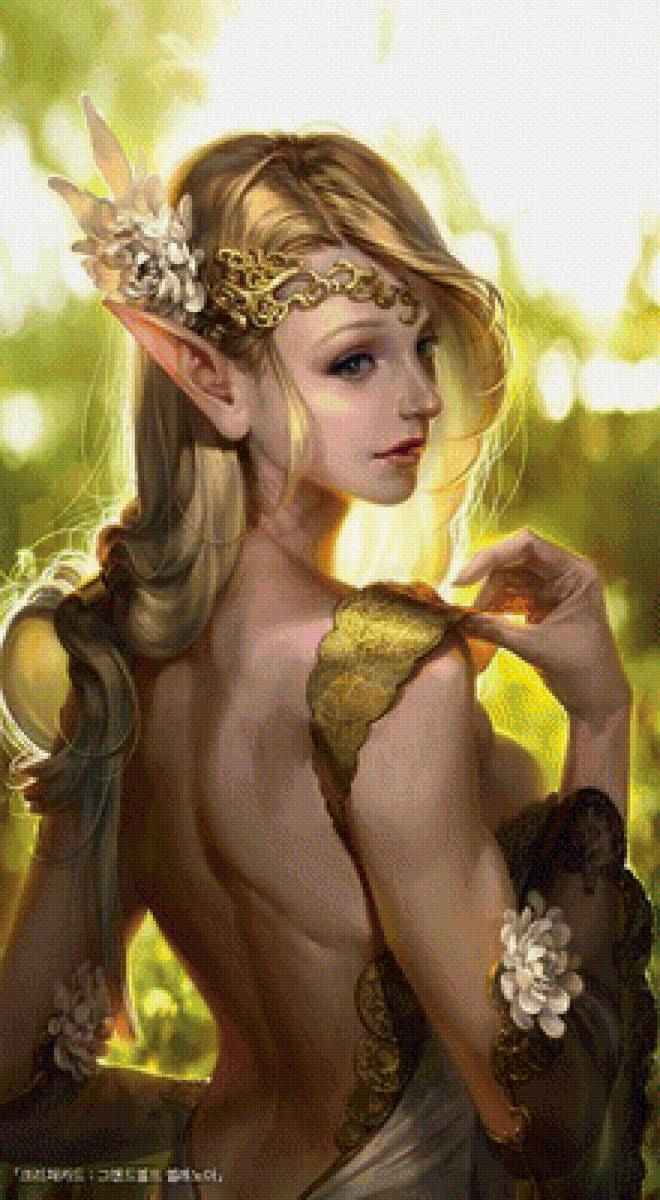 Эльфийка - иллюстрации, фэнтази, сказки - предпросмотр