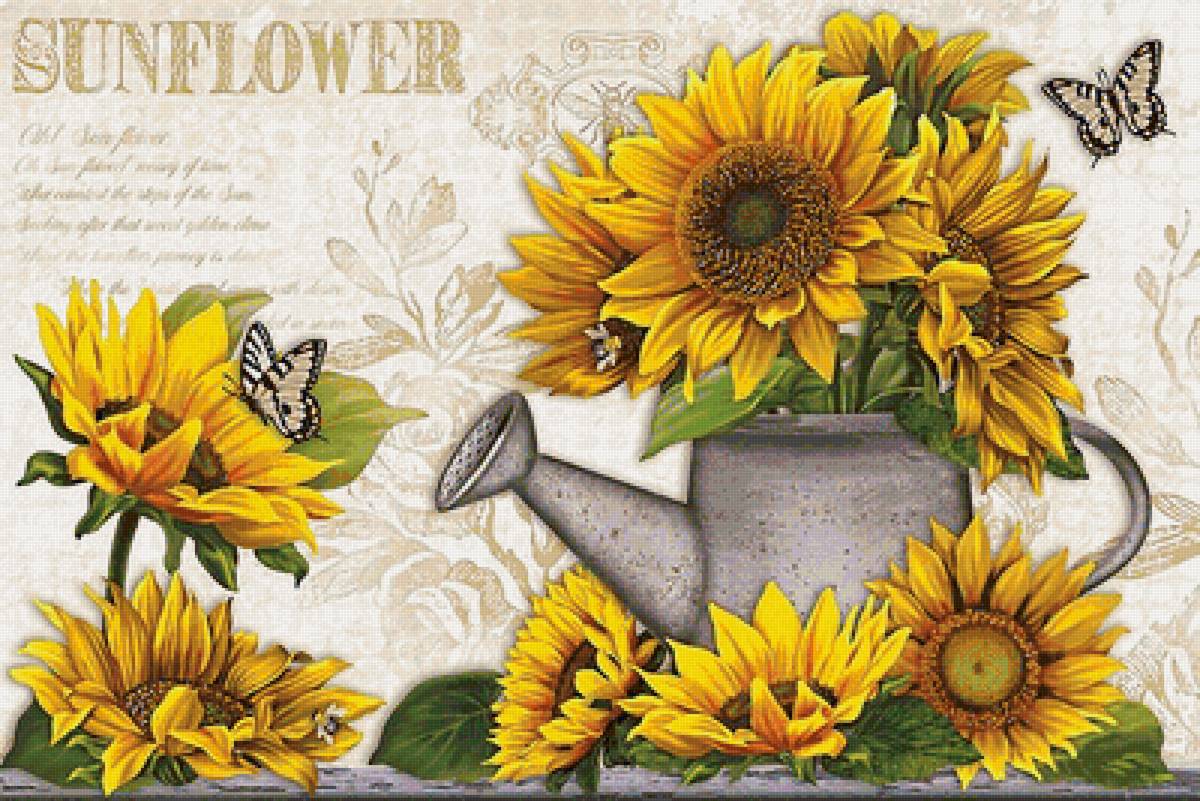 Подсолнухи - натюрморт - предпросмотр