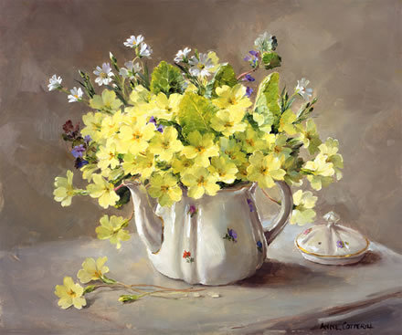 Букет в чайнике - весна, чайник, цветы, букет - оригинал