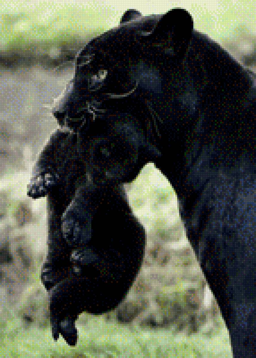 пантера с пантеренком - пантеренок, пантера, мама - предпросмотр