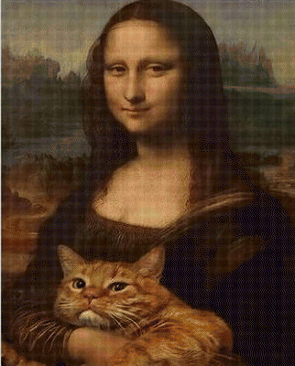 Джоконда и кот - мона лиза, смешное, джоконда, кот - предпросмотр