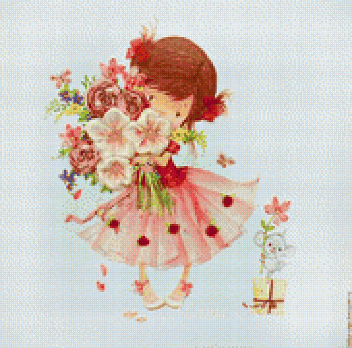 девочка с цветами - дети, девочка - предпросмотр