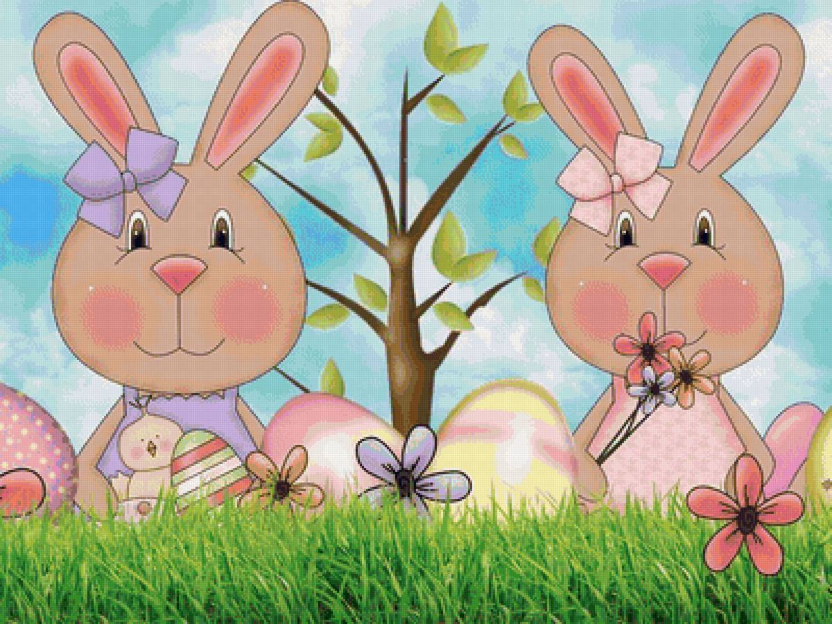 Пасхальные зайцы - предпросмотр