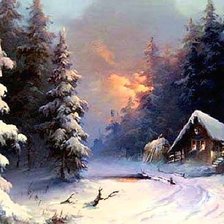 Схема вышивки «zima w lesie»