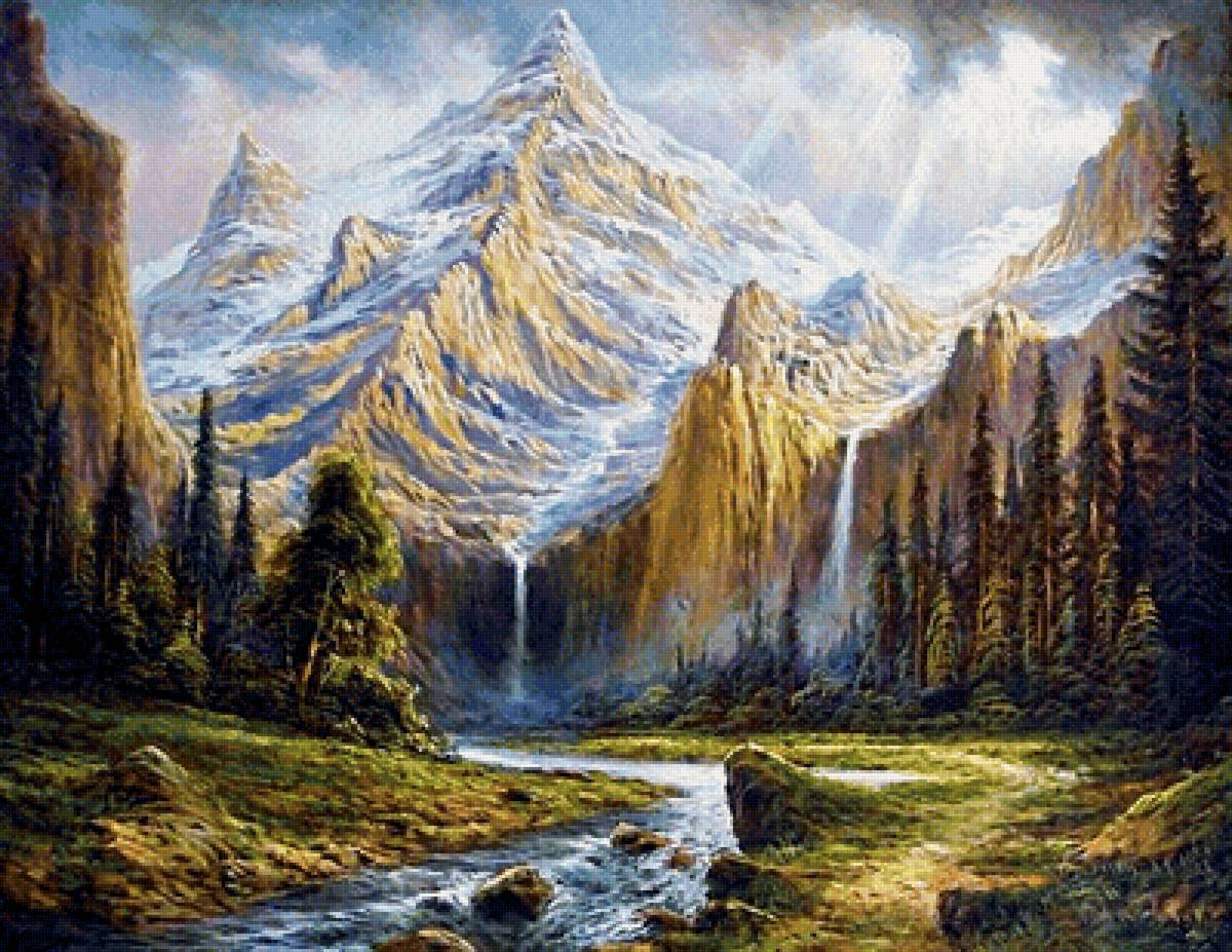 Алмазная мозаика диамонд Painting горы