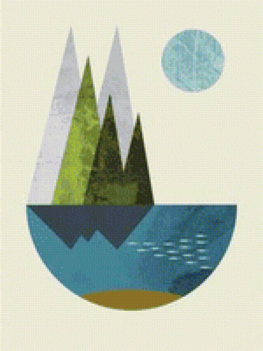 Остров - океан, минимализм, земля - предпросмотр