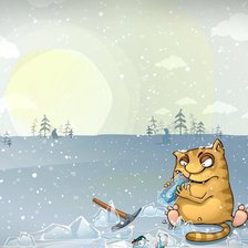 Схема вышивки «Голодный котик»