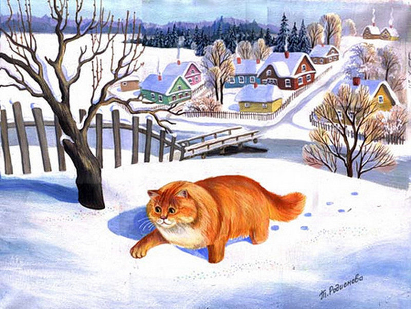 Рыжий кот на прогулке 1 - оригинал