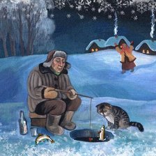 Схема вышивки «На зимней рыбалке»