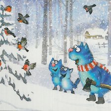 Оригинал схемы вышивки «За ёлкой» (№1524726)