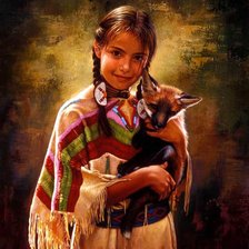 Схема вышивки «девочка индейка»