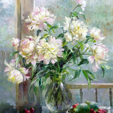 Схема вышивки «Пионы»