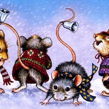 Схема вышивки «Музыкальные мышки»