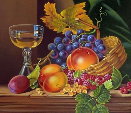 Натюрморт - фрукты, цветы, ягоды - оригинал