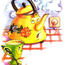 Оригинал схемы вышивки «Чайник и чашка» (№1528548)