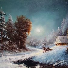 Схема вышивки «księżycowa noc»