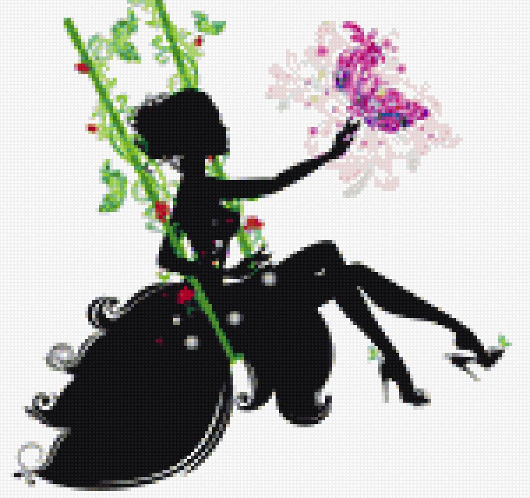 Силуэт - девушка, силуэт, воздух - предпросмотр