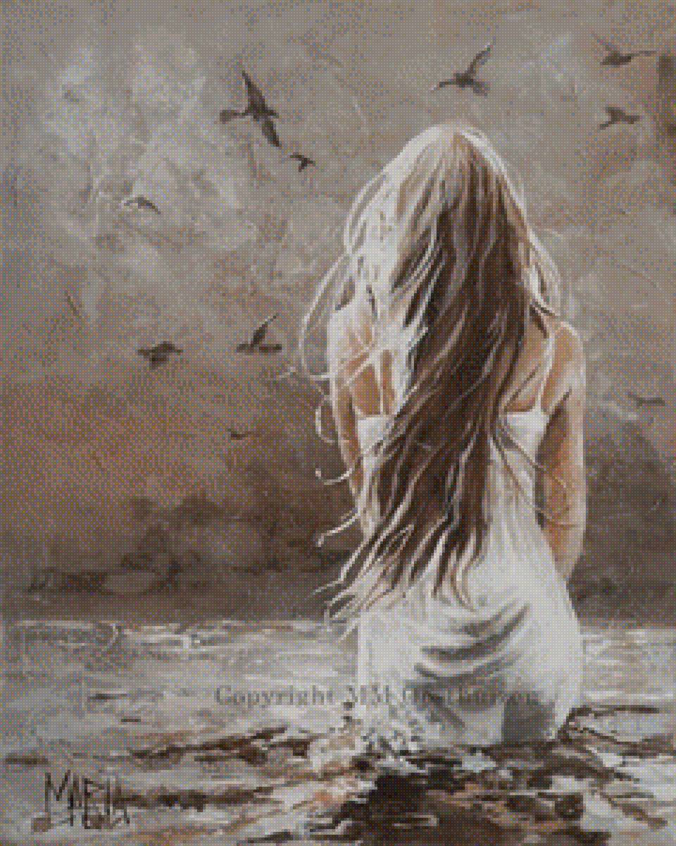 Девушка на берегу - море, берег, девушка - предпросмотр