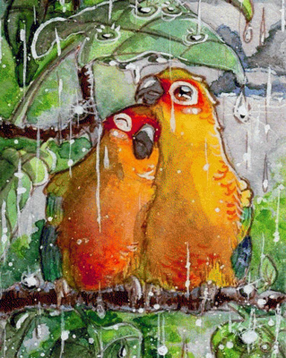 Акварель - птицы - предпросмотр