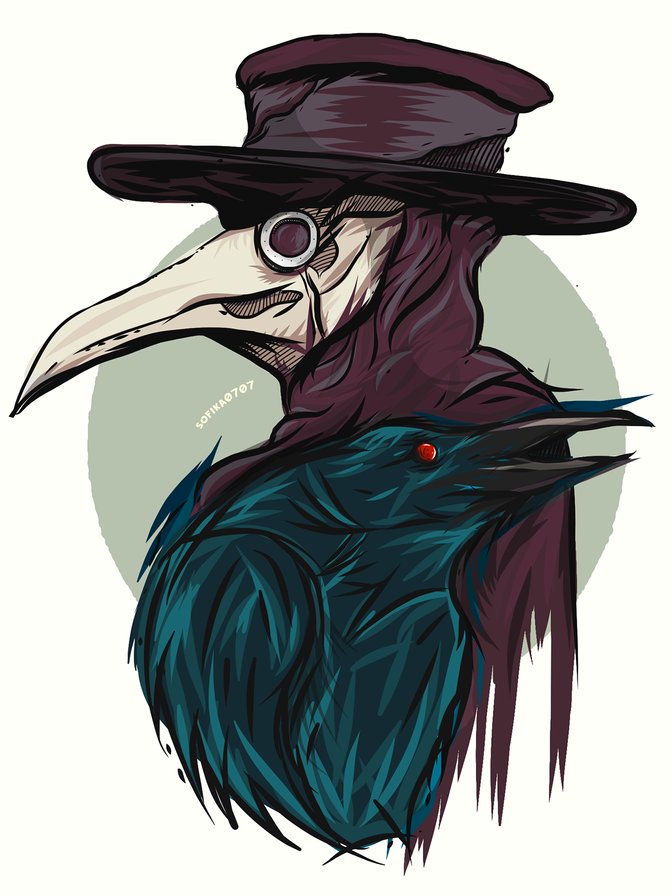 Чумной доктор - ворон, чумной доктор - оригинал