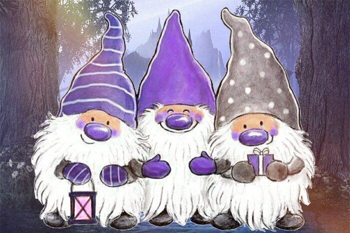 Маленькие лиловые гномики - гономики, лиловый, гном - оригинал