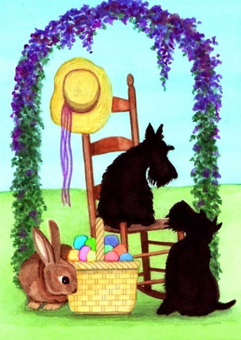 Синди Линч скотчи пасхальные - синди линч, скотч терьер, пасха - оригинал