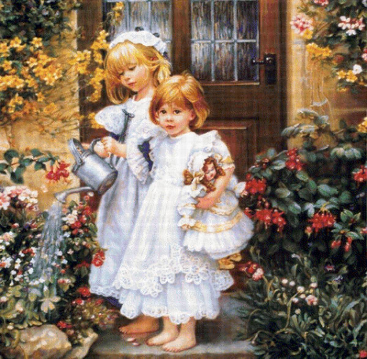 Сестрёнки 2, (перемешив.75%) - сестренки, девочки, сад - предпросмотр