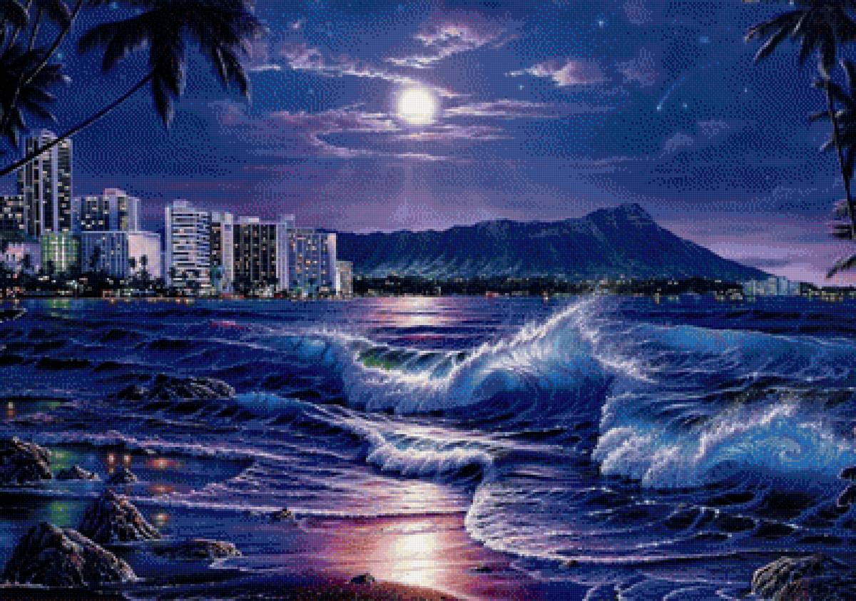 сказочные миры - тропики, луна, море, пейзаж, город - предпросмотр