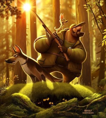 охота - охотник собака - оригинал