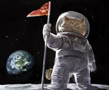 Схема вышивки «кот-космос»