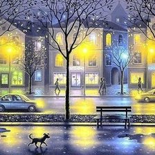 Схема вышивки «вечерний город»