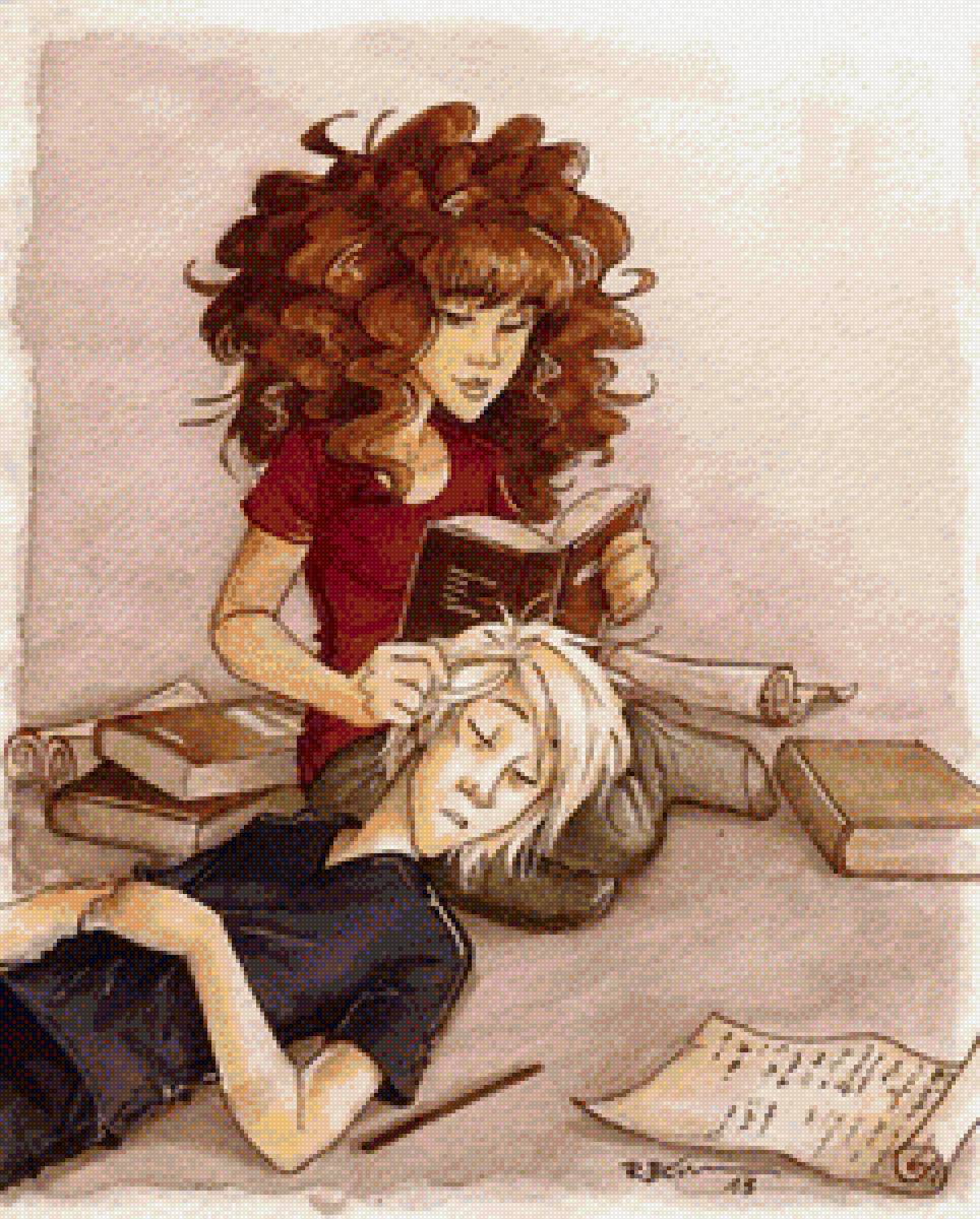 Драмиона - арты, гермиона грейнджер, рисунки, драко малфой - предпросмотр