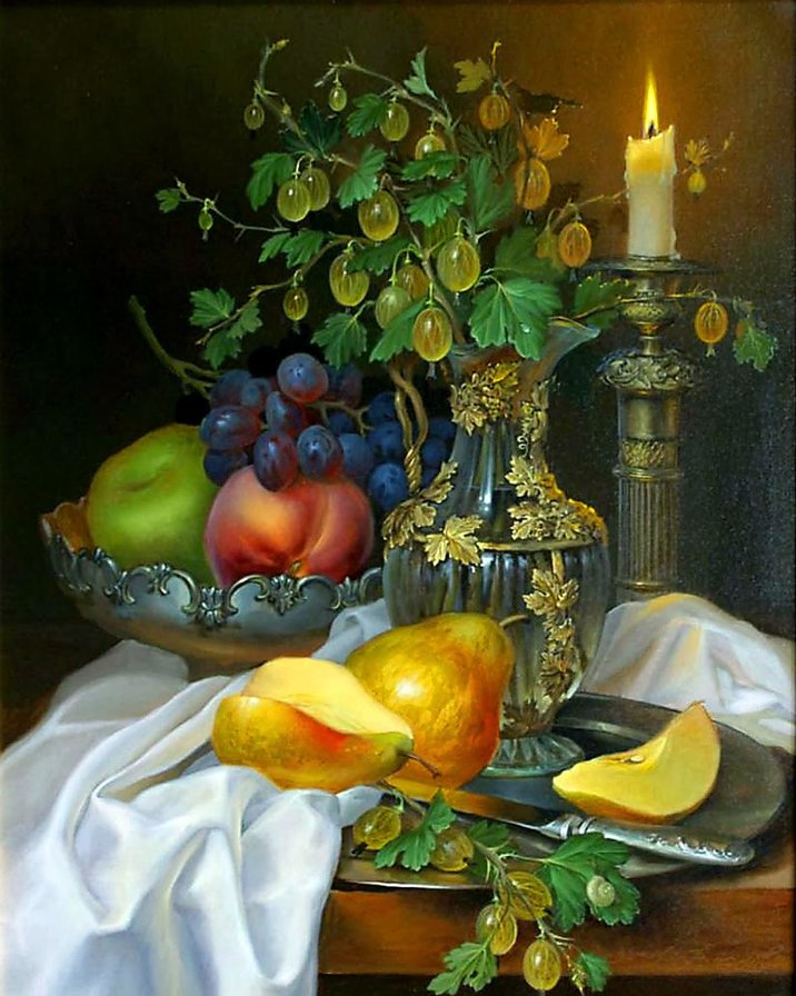 Н1 - кушин, фрукты, вечер, свеча - оригинал