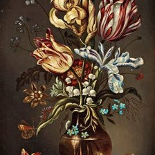 Оригинал схемы вышивки «Тюльпаны в вазе» (№1541980)