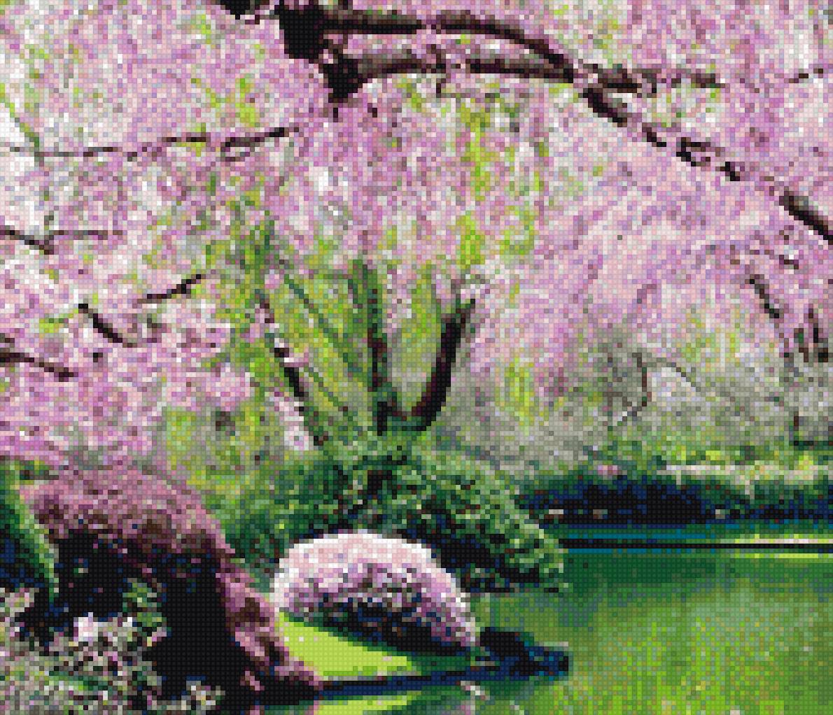 сакура над водой - предпросмотр