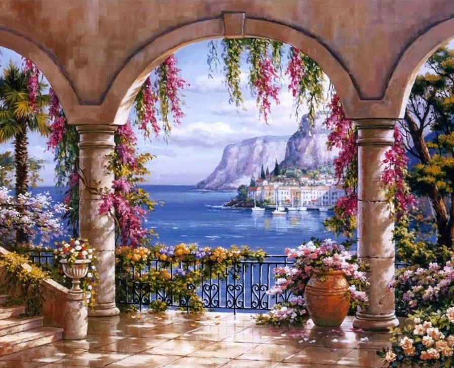 морской вид1 - природа море цветы - оригинал