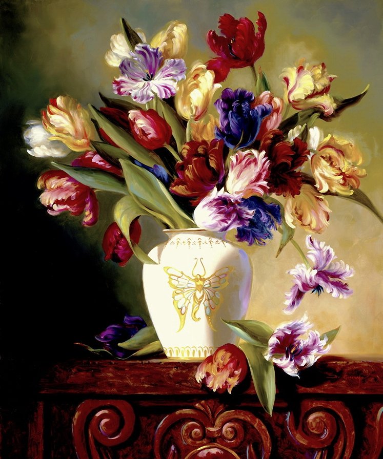 букет тюльпанов - цветы букеты - оригинал