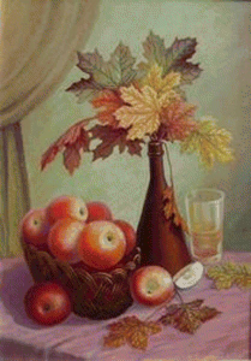 Натюрморт - натюрморты, яблоки - предпросмотр