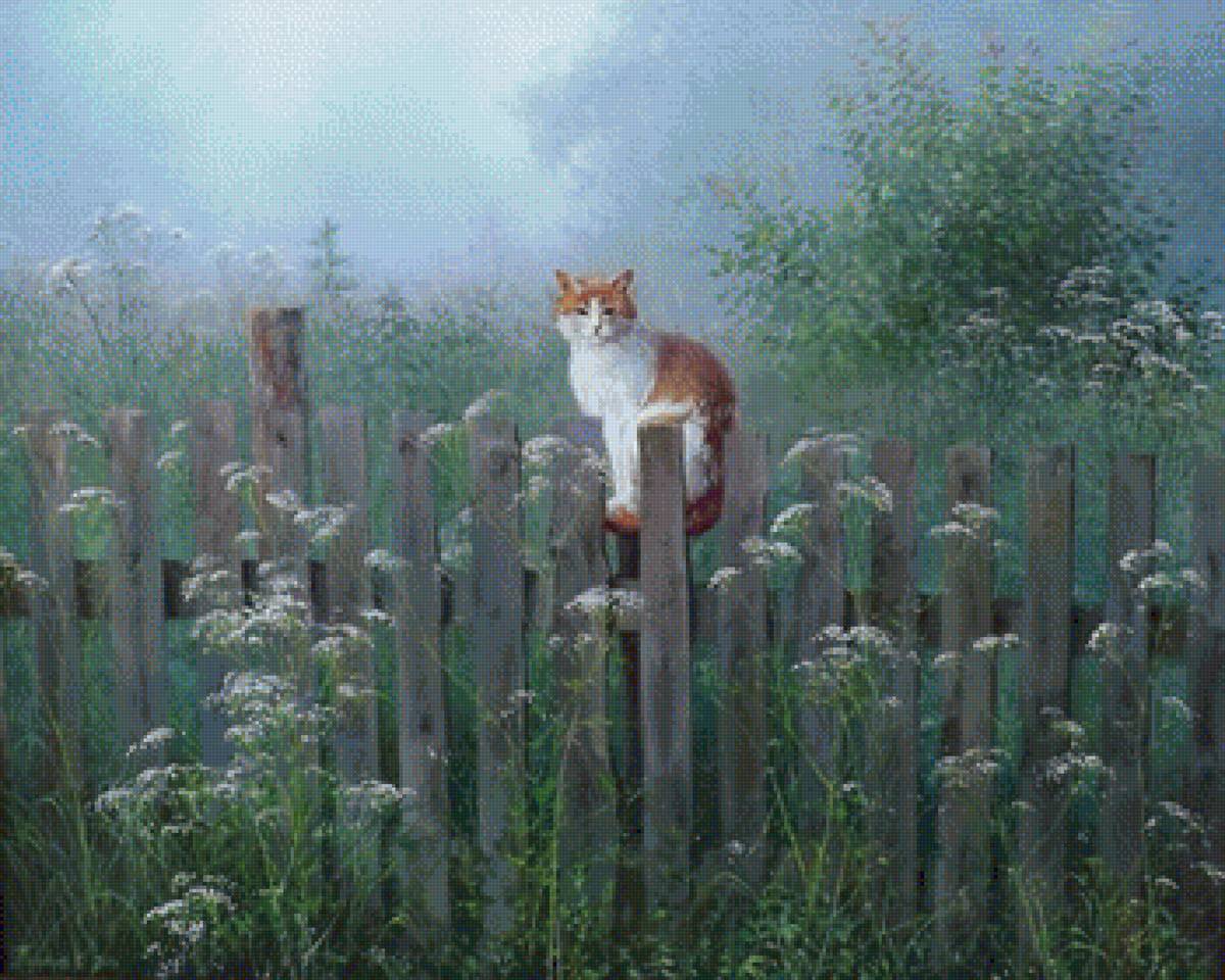 раннее утро - животные, пейзаж - предпросмотр