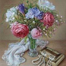 Схема вышивки «Букет пионов»