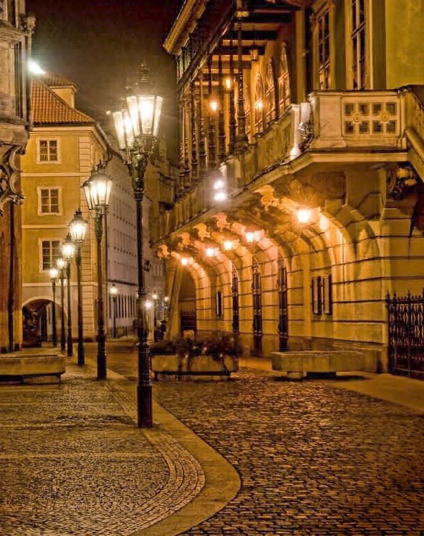 Ночная Прага - улицы, фото - оригинал