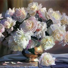 Схема вышивки «пионы»