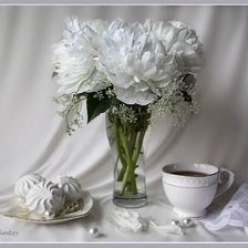 Схема вышивки «белые цветы»