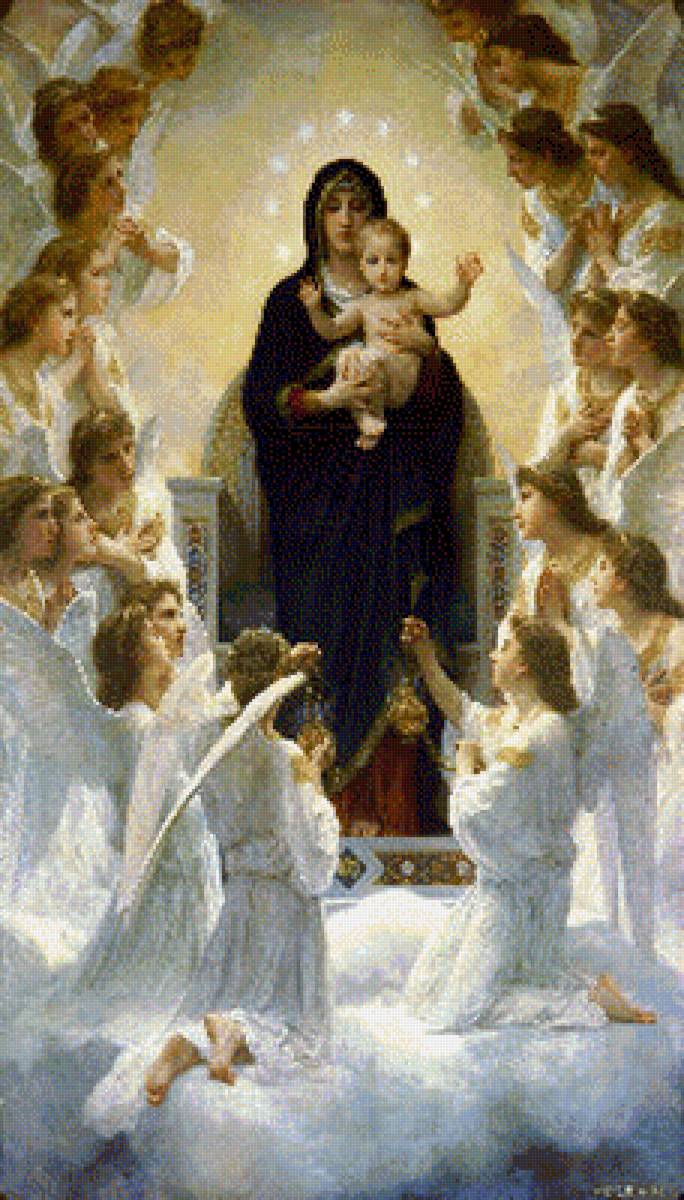 Мадонна с Ангелами. - эпоха возрождения., живопись - предпросмотр