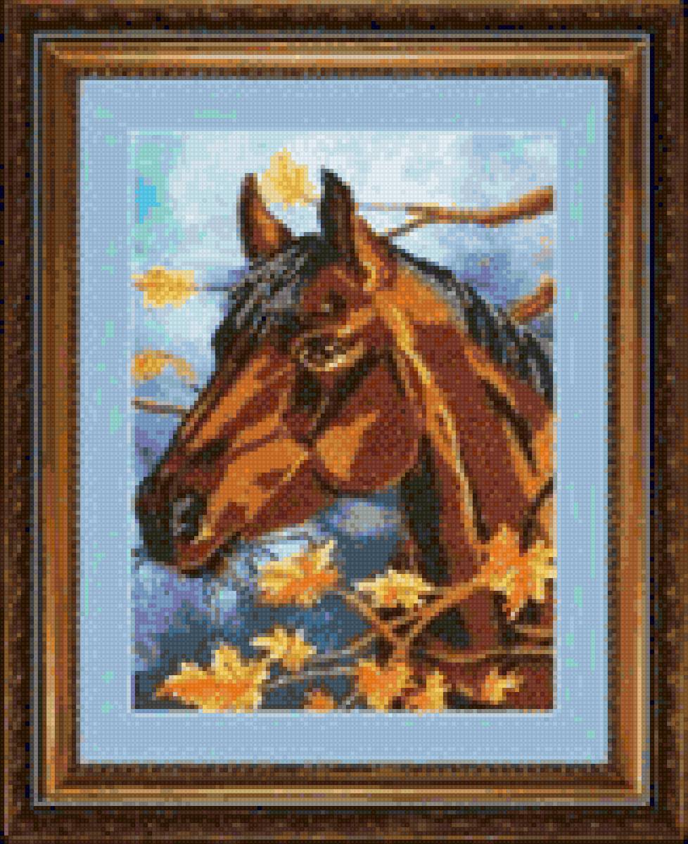 Лошадка в цветах - предпросмотр